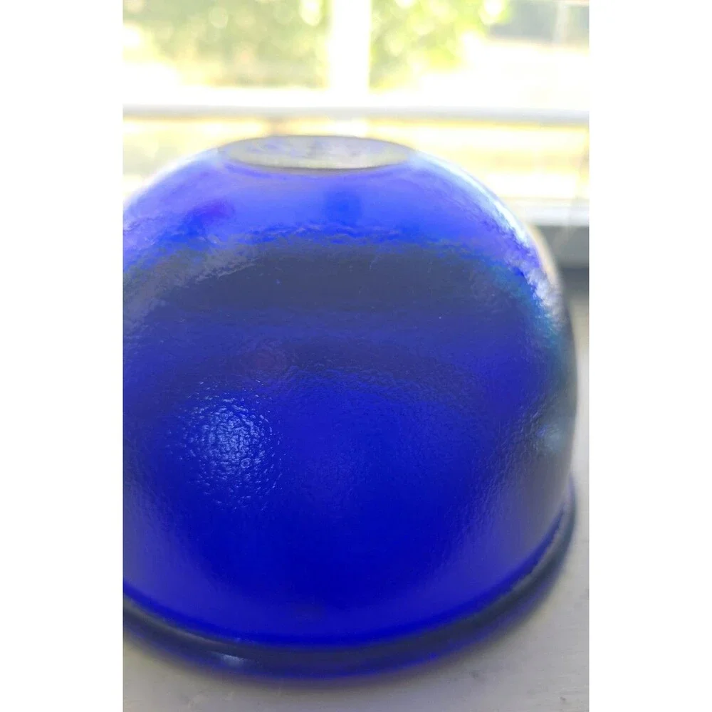 Vintage TAG Cobalt Blue Bowl Recycled Glass Made In Spain 5.5